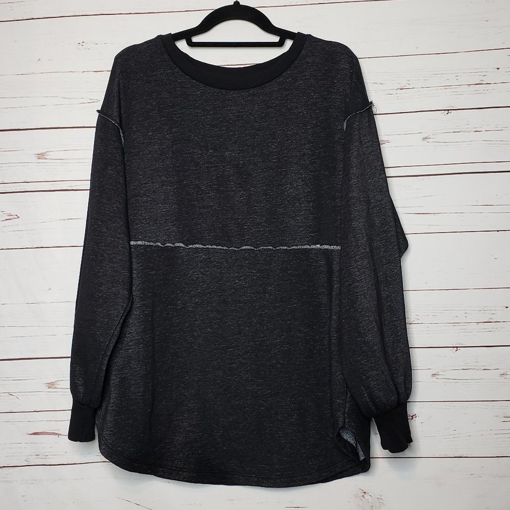 Maeve by Anthropologie Black Crew Neck Sweatshirt - Picture 1 of 13